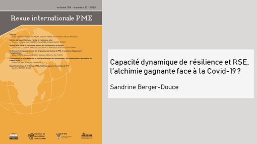 Une publication de Sandrine Berger-Douce dans la Revue Internationale PME